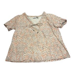 VTG Jaclyn Smith Short Sleeved Leopard Print Shirt Women’s Size Medium